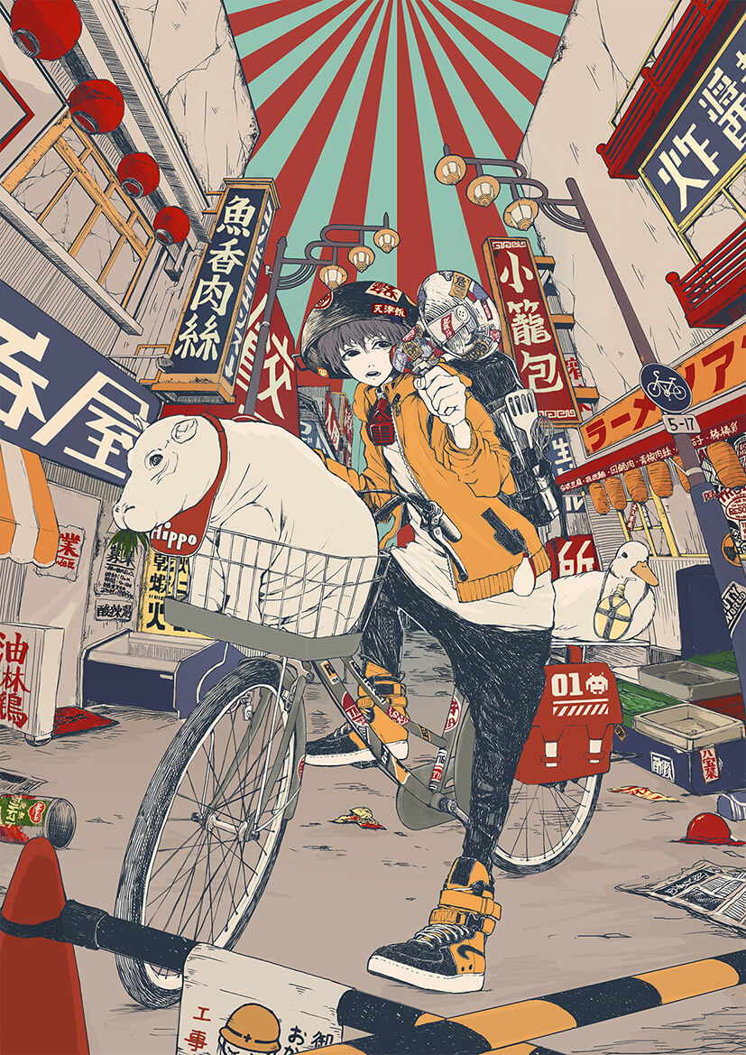 職探シ イラスト一覧 いげワークス 大阪で活動するフリーのイラストレーター アイコン制作から楽曲イメージ 動画用イラストなど様々なお仕事承ります